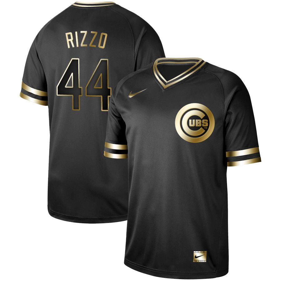 Men Chicago Cubs #44 Rizzo Nike Black Gold MLB Jerseys->los angeles dodgers->MLB Jersey